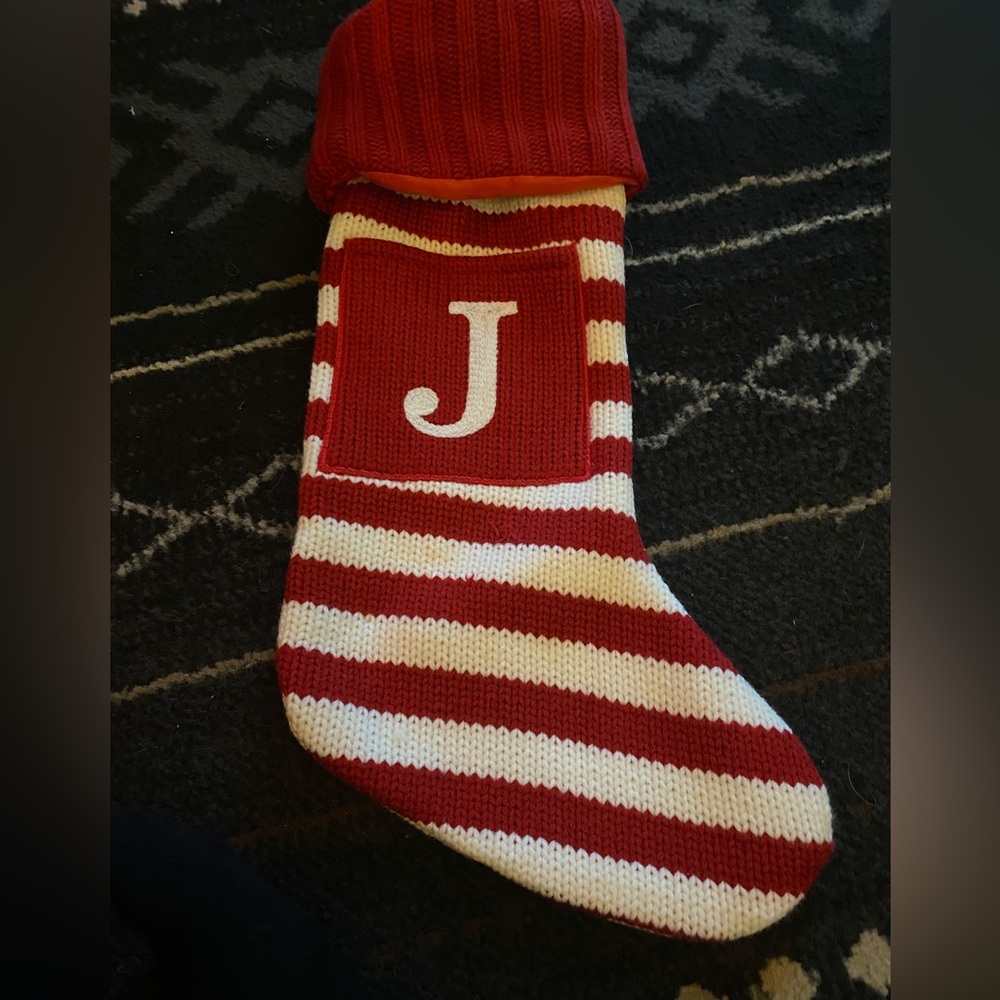 Target Wondershop Red and White Initial Christmas Stocking - J